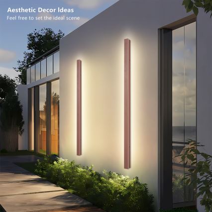 Brilagi - LINEAR LED-ulko­seinävalaisin 32 W 230 V 3000 K IP65 140 cm ruskea CRI 90