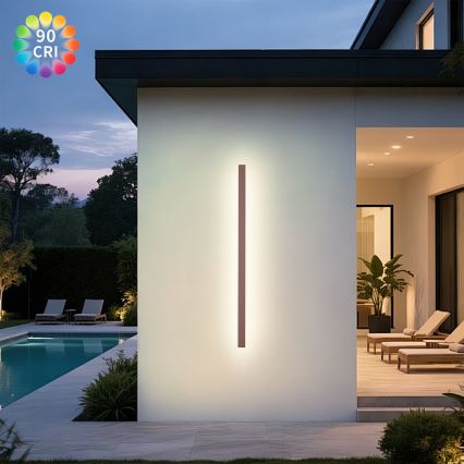 Brilagi - LINEAR LED-ulko­seinävalaisin 32 W 230 V 3000 K IP65 140 cm ruskea CRI 90