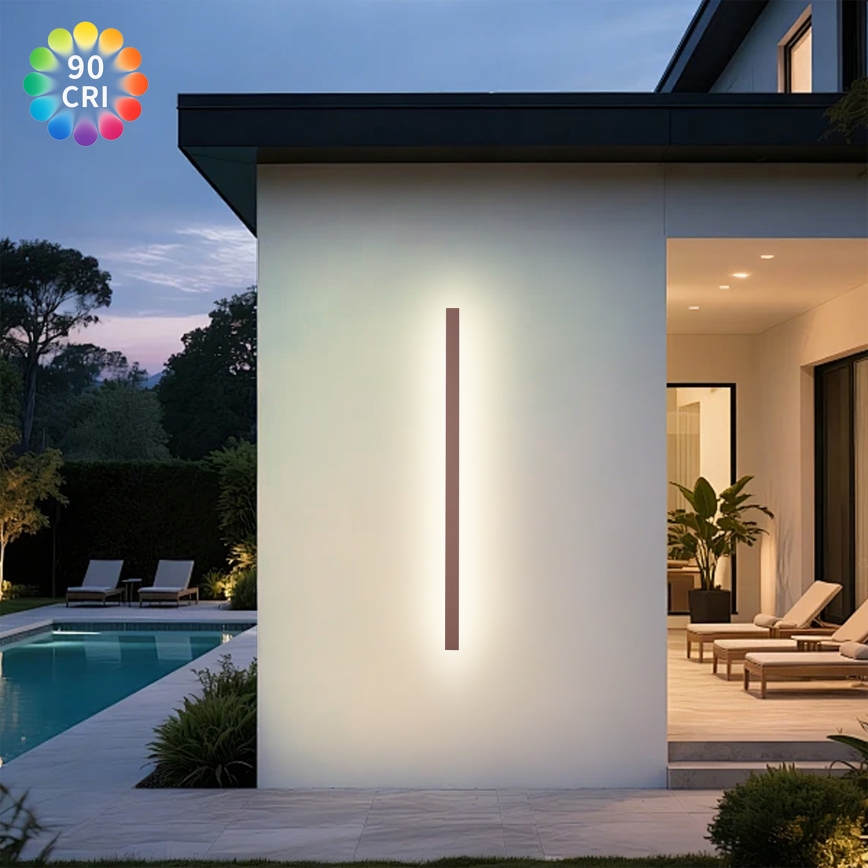 Brilagi - LINEAR LED-ulko­seinävalaisin 32 W 230 V 3000 K IP65 140 cm ruskea CRI 90