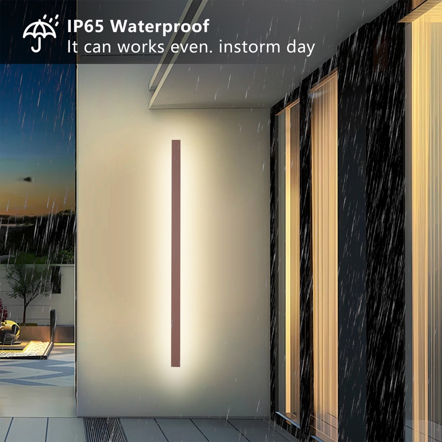 Brilagi - LINEAR LED-ulko­seinävalaisin 32 W 230 V 3000 K IP65 140 cm ruskea CRI 90