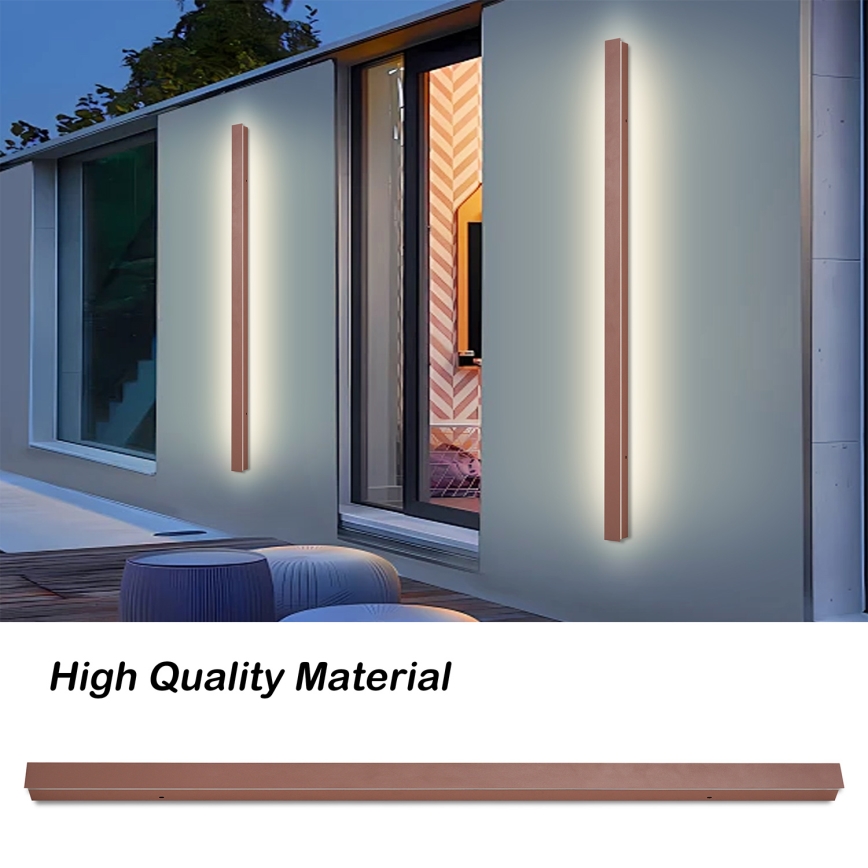 Brilagi - LINEAR LED-ulko­seinävalaisin 32 W 230 V 3000 K IP65 140 cm ruskea CRI 90