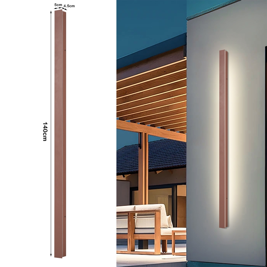 Brilagi - LINEAR LED-ulko­seinävalaisin 32 W 230 V 3000 K IP65 140 cm ruskea CRI 90