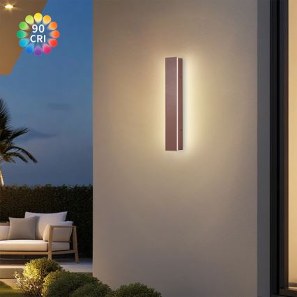 Brilagi - LED-ulkoseinävalaisin LINEAR LED/8W/230V 3000K IP65 30 cm ruskea CRI 90