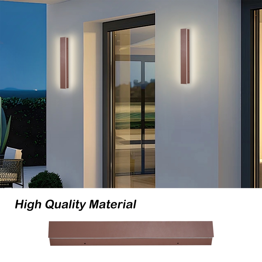 Brilagi - LED-ulkoseinävalaisin LINEAR LED/8W/230V 3000K IP65 30 cm ruskea CRI 90