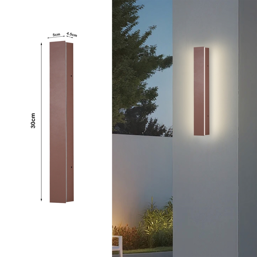 Brilagi - LED-ulkoseinävalaisin LINEAR LED/8W/230V 3000K IP65 30 cm ruskea CRI 90
