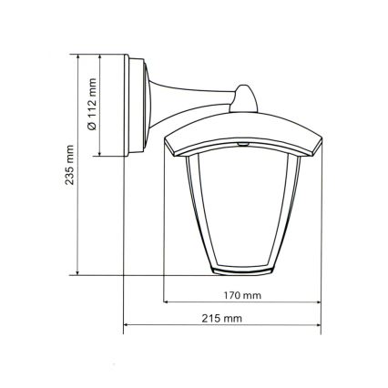 Brilagi - LED-ulkoseinävalaisin LUNA 1xE27/60W/230V IP44