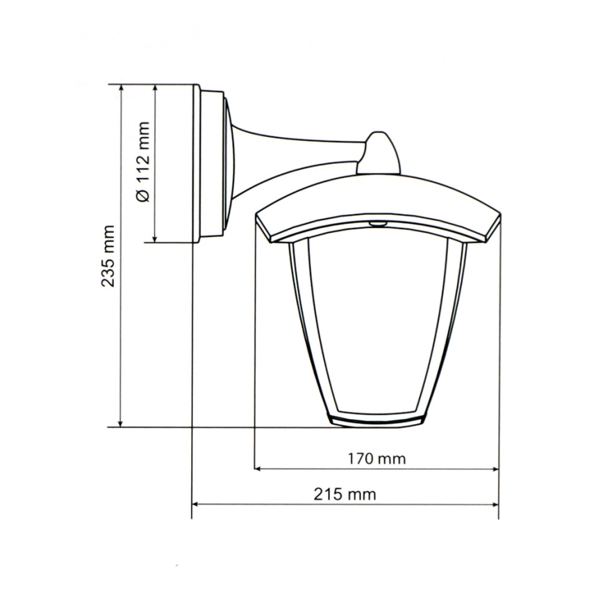 Brilagi - LED-ulkoseinävalaisin LUNA 1xE27/60W/230V IP44