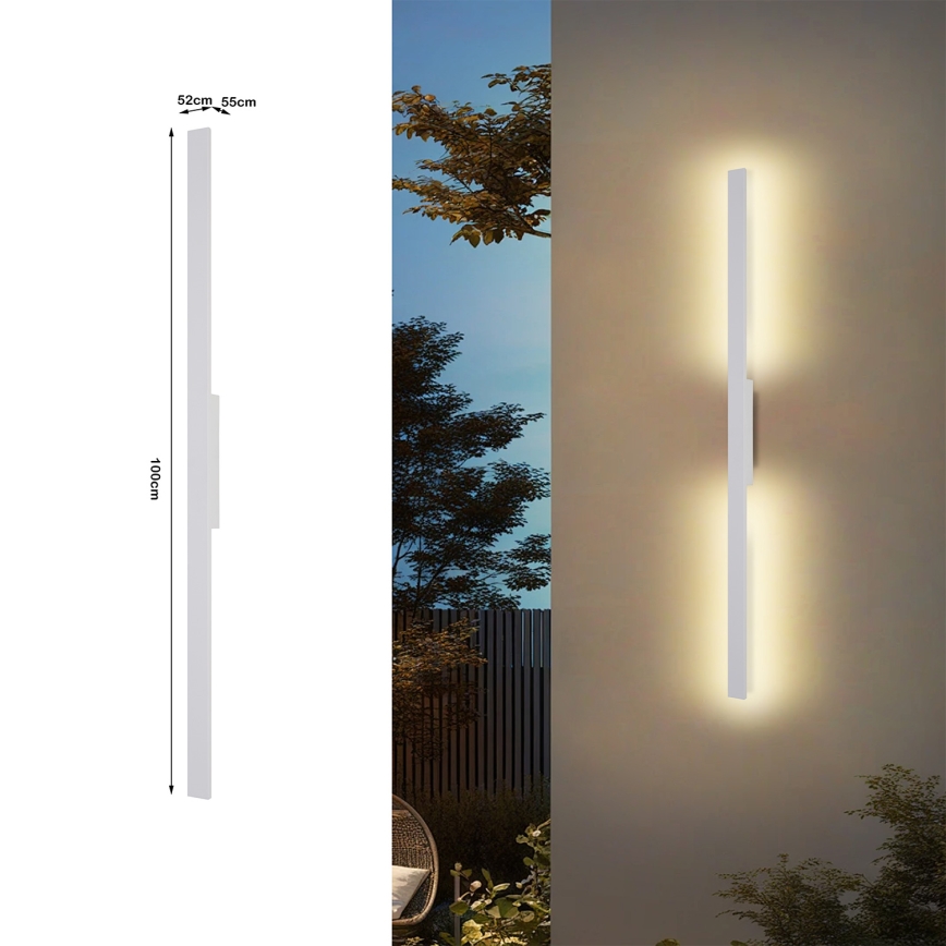 Brilagi - LED-ulkovalaisin LUNA LED/24W/230V 3000K IP65 100 cm valkoinen CRI 90