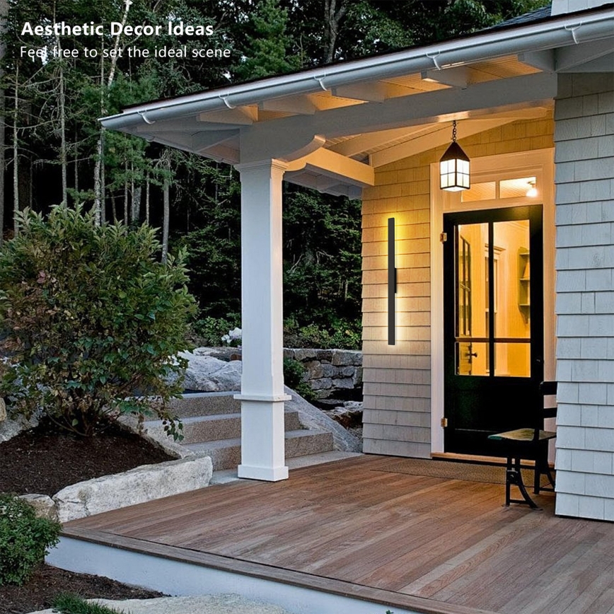 Brilagi - LED ulkoseinävalaisin LUNA LED/24W/230V 3000K IP65 100 cm musta CRI 90