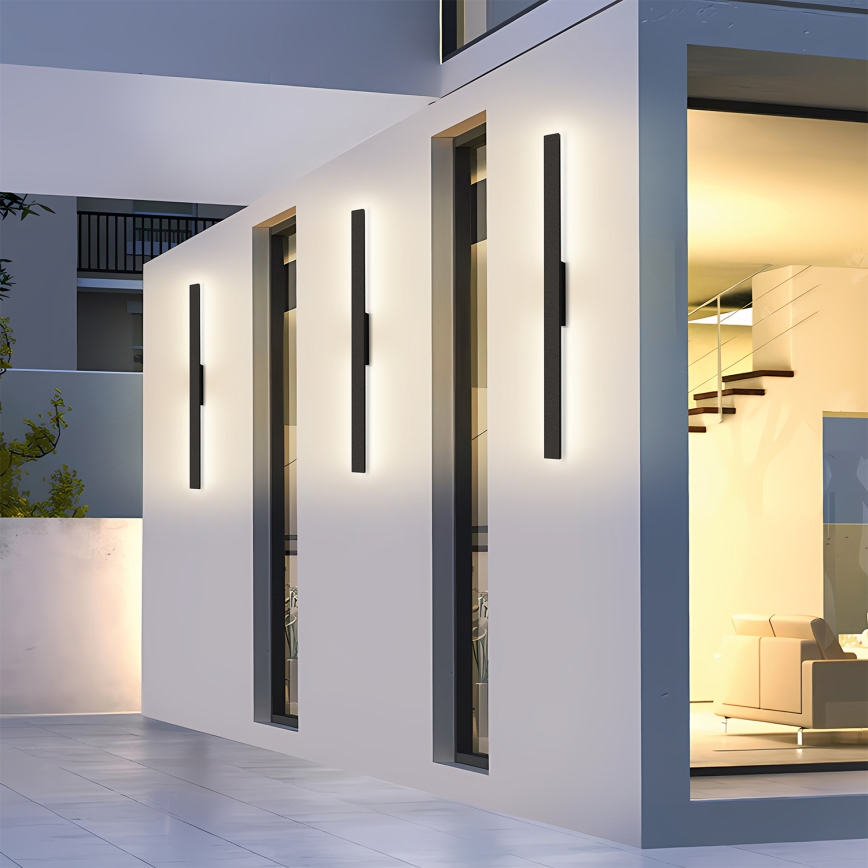 Brilagi - LED ulkoseinävalaisin LUNA LED/24W/230V 3000K IP65 100 cm musta CRI 90