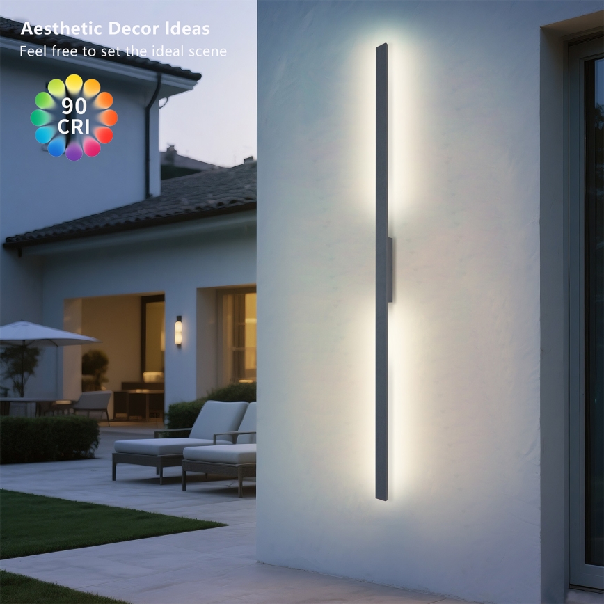 Brilagi - LED ulkoseinävalaisin LUNA LED/30W/230V 3000K IP65 150 cm antrasiitti CRI 90