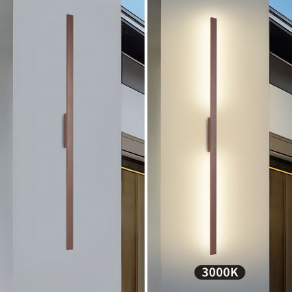 Brilagi - LUNA LED-ulkoseinävalaisin 30 W 230 V 3000 K IP65 150 cm ruskea CRI 90