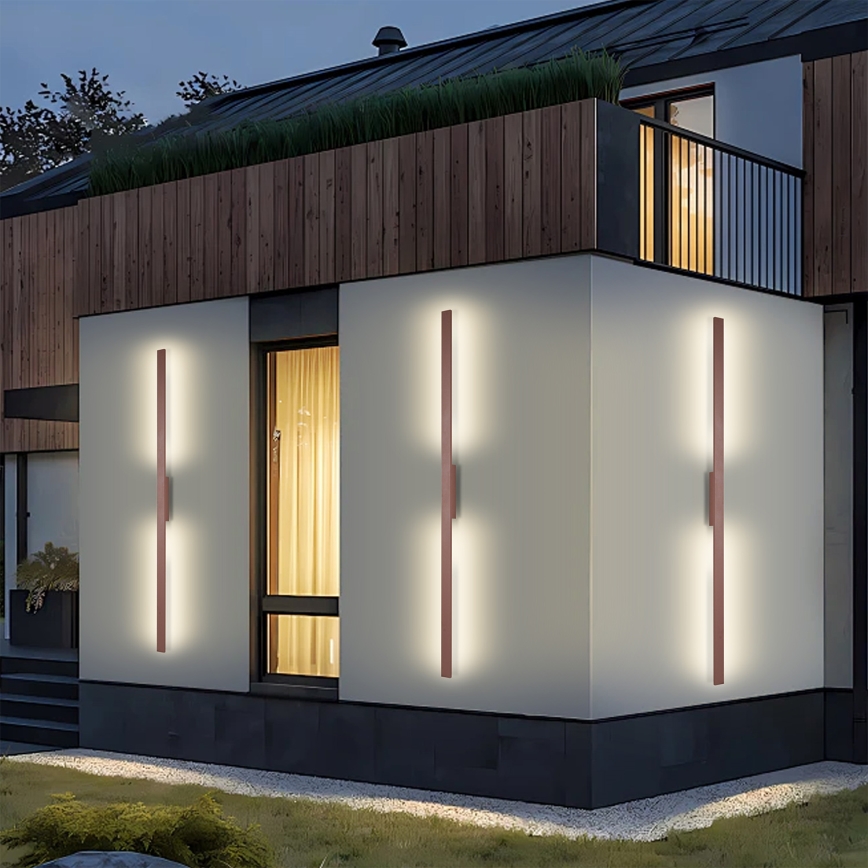 Brilagi - LUNA LED-ulkoseinävalaisin 30 W 230 V 3000 K IP65 150 cm ruskea CRI 90
