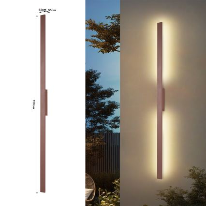 Brilagi - LUNA LED-ulkoseinävalaisin 30 W 230 V 3000 K IP65 150 cm ruskea CRI 90