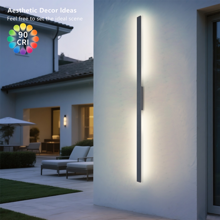 Brilagi - LUNA LED-ulkovalaisin seinälle LED/30W/230V 4000K IP65 150 cm antrasiitti CRI 90