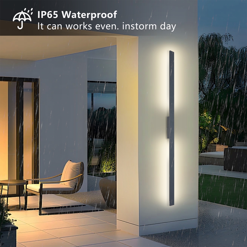 Brilagi - LUNA LED-ulkovalaisin seinälle LED/30W/230V 4000K IP65 150 cm antrasiitti CRI 90