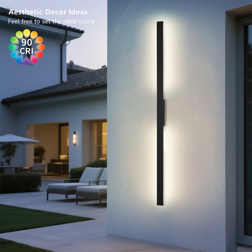 Brilagi - LED ulkoseinävalaisin LUNA LED/30W/230V 4000K IP65 150 cm musta CRI 90