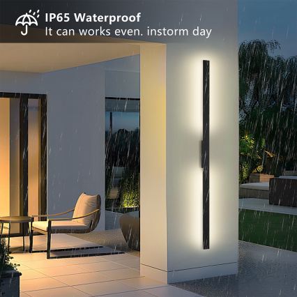 Brilagi - LED ulkoseinävalaisin LUNA LED/30W/230V 4000K IP65 150 cm musta CRI 90