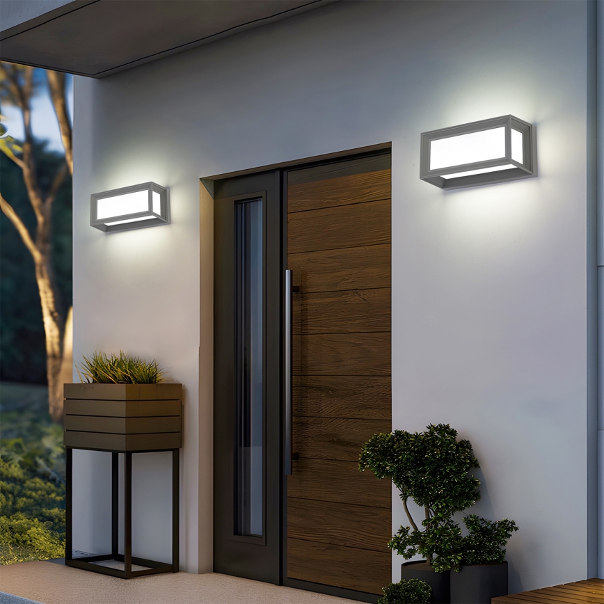 Brilagi - PARKER LED/12W/230V ulkoseinävalaisin 3000/4500/6000K harmaa IP44