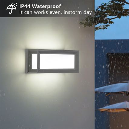 Brilagi - PARKER LED/12W/230V ulkoseinävalaisin 3000/4500/6000K harmaa IP44