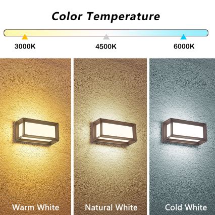 Brilagi - LED ulkoseinävalaisin PARKER LED/12W/230V 3000/4500/6000K ruskea IP44