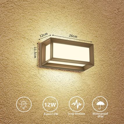 Brilagi - LED ulkoseinävalaisin PARKER LED/12W/230V 3000/4500/6000K ruskea IP44