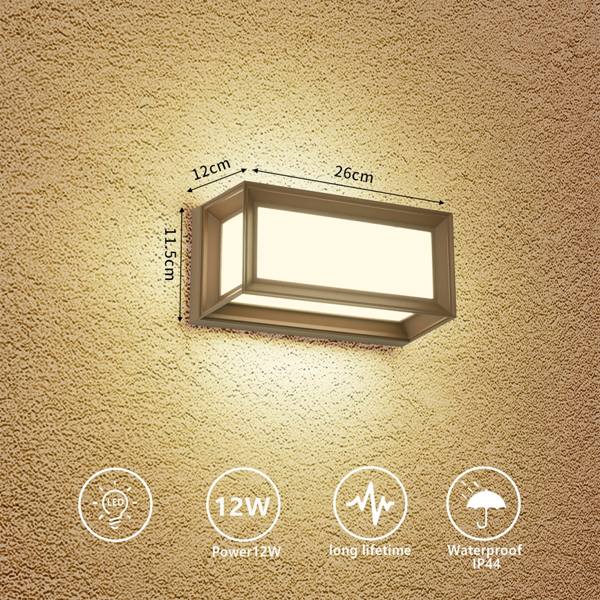 Brilagi - LED ulkoseinävalaisin PARKER LED/12W/230V 3000/4500/6000K ruskea IP44