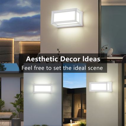 Brilagi - PARKER LED-ulkoseinävalaisin 12W/230V 3000/4500/6000K valkoinen IP44