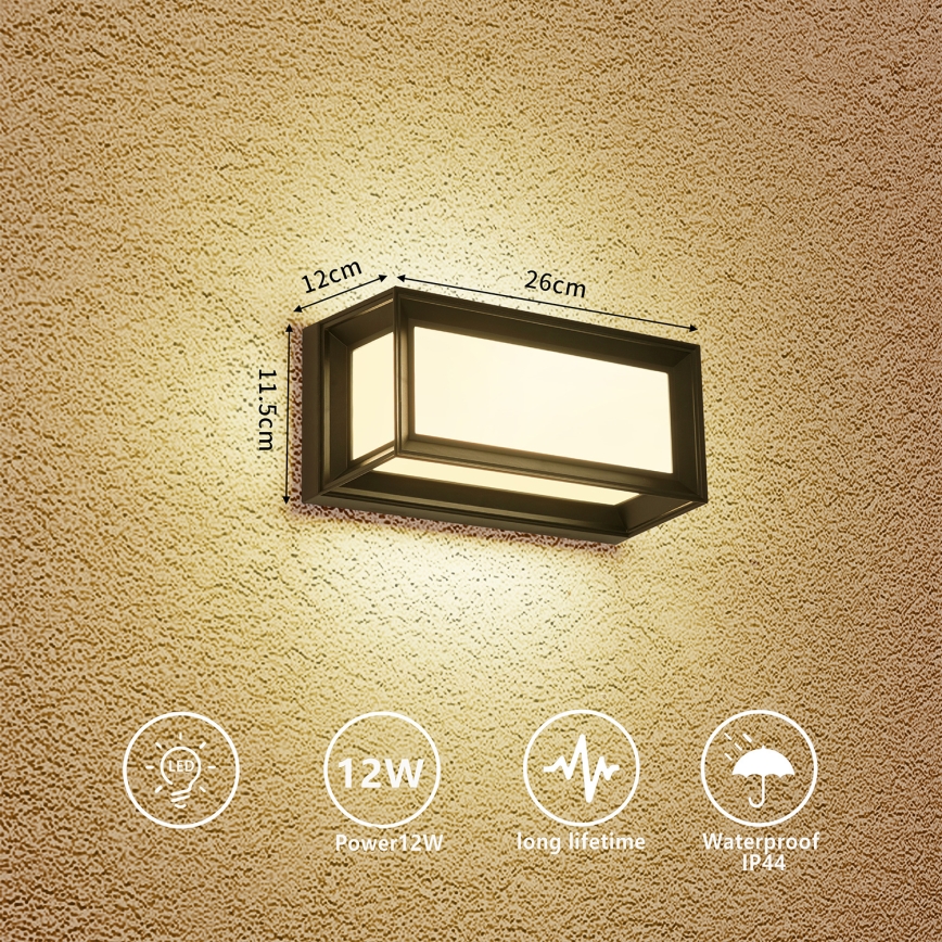Brilagi - LED-ulkoseinävalaisin PARKER LED/12W/230V musta IP44