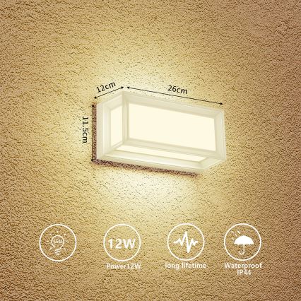 Brilagi - LED ulkoseinävalaisin PARKER LED/12W/230V valkoinen IP44