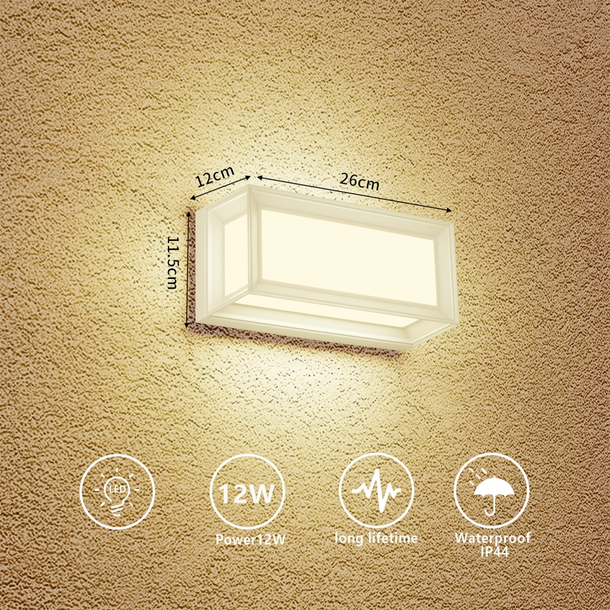 Brilagi - LED ulkoseinävalaisin PARKER LED/12W/230V valkoinen IP44