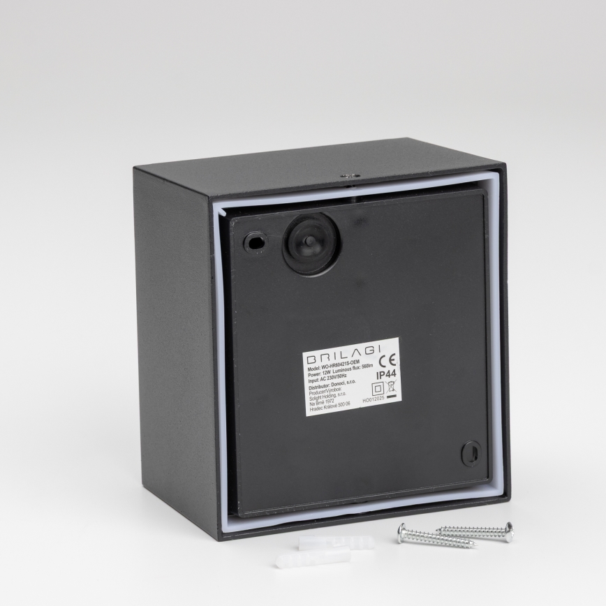 Brilagi - LED-ulkovaloseinävalaisin liiketunnistimella TERNI LED/12W/230V musta IP44