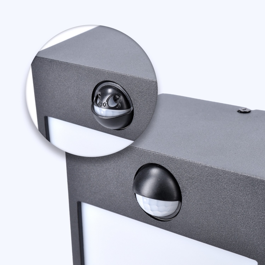 Brilagi - LED-ulkovaloseinävalaisin liiketunnistimella TERNI LED/12W/230V musta IP44