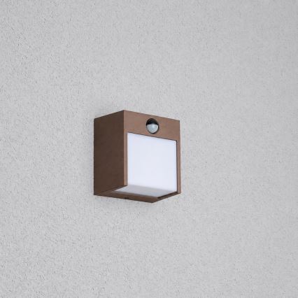 BRILAGI - LED-ulkoseinävalaisin anturilla TERNI LED/12W/230V ruskea IP44