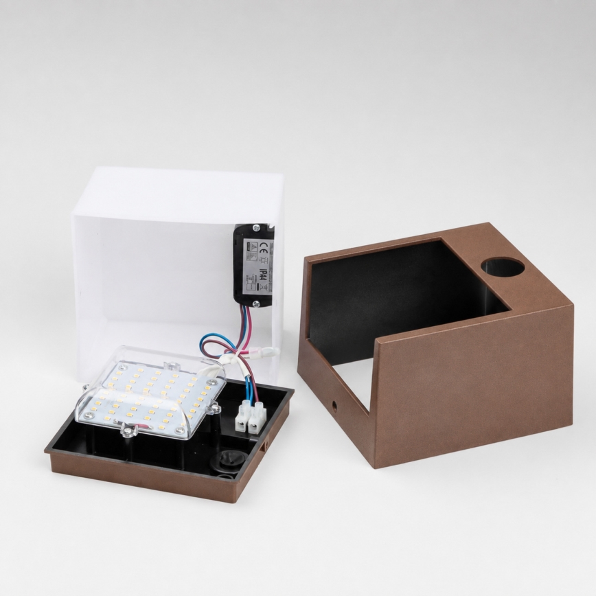 BRILAGI - LED-ulkoseinävalaisin anturilla TERNI LED/12W/230V ruskea IP44