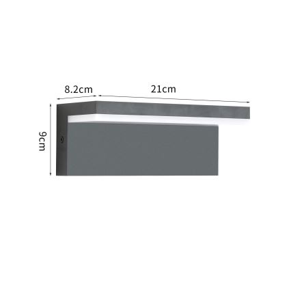 Brilagi - LED ulkoseinävalaisin TESSI LED/10W/230V antrasiitti IP54