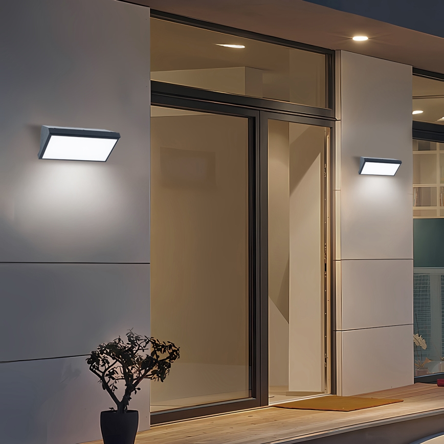 Brilagi - LED-himmennettävä ulkoseinävalaisin TRIANGLE 1xE27/6W/230V 2700-6500K IP65 antrasiitti