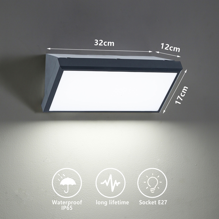 Brilagi - LED-himmennettävä ulkoseinävalaisin TRIANGLE 1xE27/6W/230V 2700-6500K IP65 antrasiitti