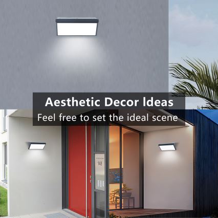 Brilagi - LED-ulkovalaisin seinälle liiketunnistimella TRIANGLE LED/20W/230V antrasiitti IP65