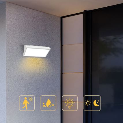 Brilagi - LED-ulkovalaisin seinälle liiketunnistimella TRIANGLE LED/20W/230V valkoinen IP65