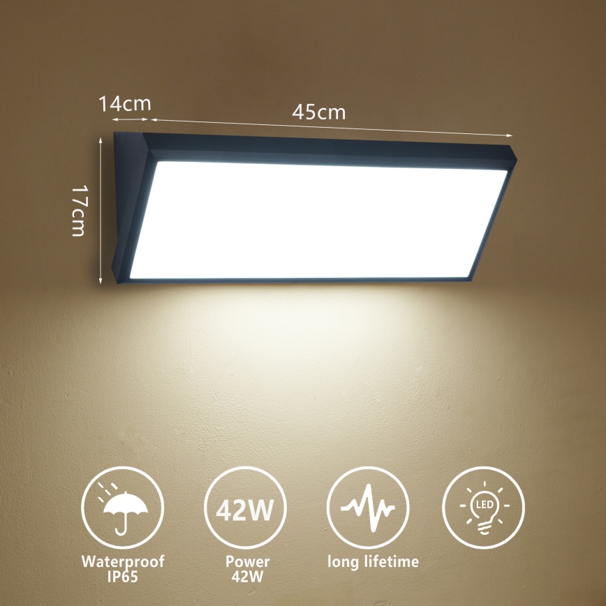Brilagi - LED ulkoseinävalaisin TRIANGLE LED/42W/230V 45 cm musta IP65