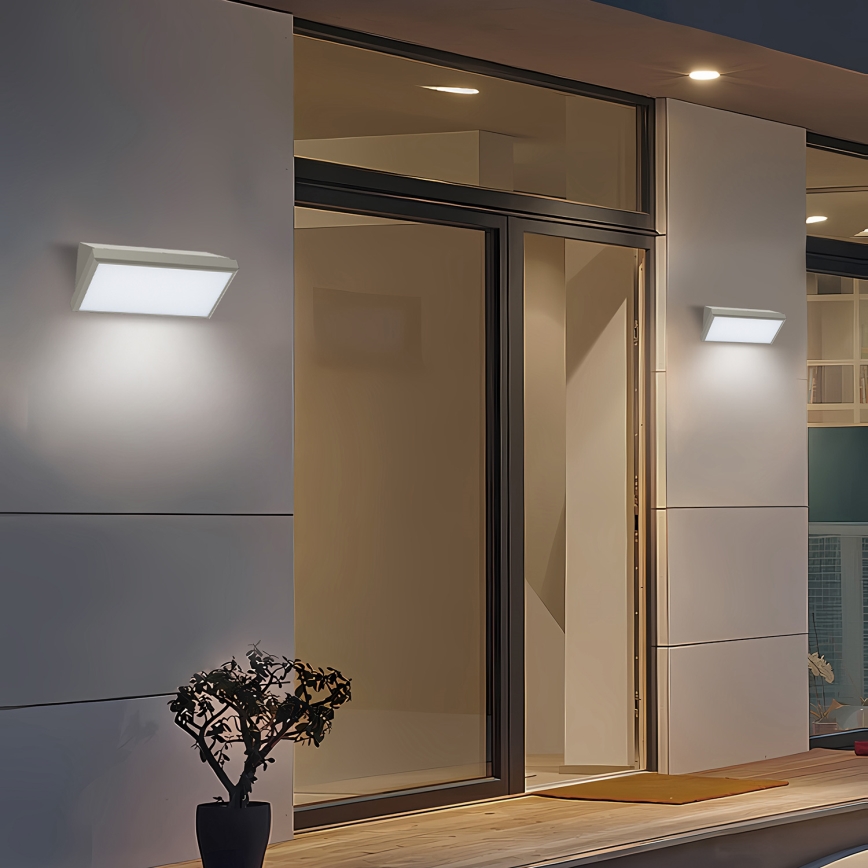 Brilagi - LED-seinävalaisin ulkokäyttöön liiketunnistimella TRIANGLE LED/20W/230V harmaa IP65