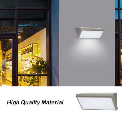 Brilagi - LED-seinävalaisin ulkokäyttöön liiketunnistimella TRIANGLE LED/20W/230V harmaa IP65