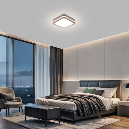 Brilagi - LED Ulkokattovalaisin anturilla BENE LED/18W/230V 21,5x21,5 cm ruskea IP54