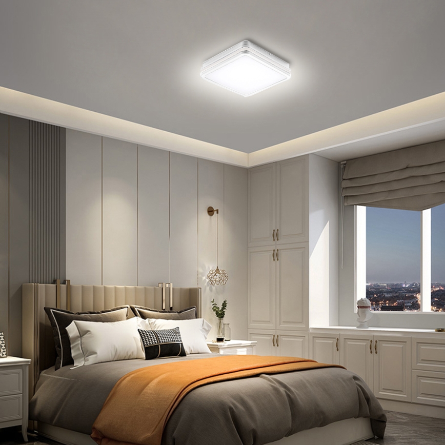 Brilagi - LED-ulkovalaisin anturilla BENE LED/18W/230V 22x22 cm valkoinen IP54