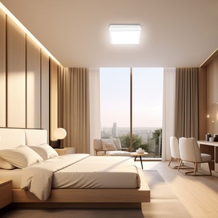 Brilagi - LED-ulkovalaisin anturilla BENE LED/18W/230V 22x22 cm valkoinen IP54