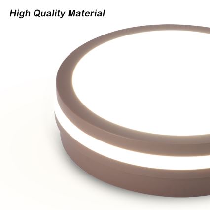 Brilagi - kattoon asennettava LED-ulkovalaisin liiketunnistimella BENE LED/18W/230V halkaisija 21,5 cm ruskea IP54