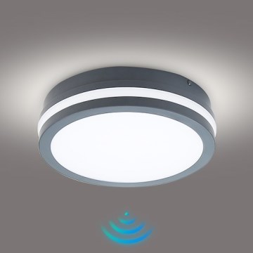 Brilagi - LED-ulkovalaisin anturilla BENE LED/18W/230V halkaisija 22 cm antrasiitti IP54