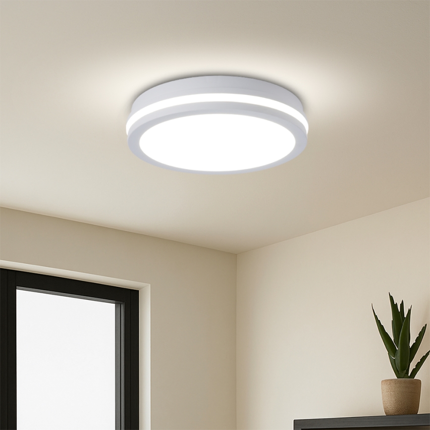 Brilagi - LED-ulkokattavalaisin anturilla BENE LED/24W/230V halkaisija 26 cm valkoinen IP54