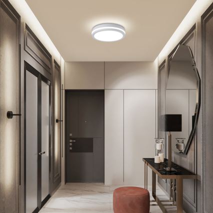 Brilagi - LED-ulkokattavalaisin anturilla BENE LED/24W/230V halkaisija 26 cm valkoinen IP54